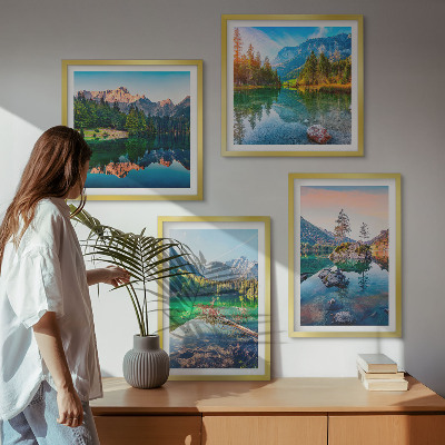 Polyptychon mit rahmen Naturlandschaft der Bergseen