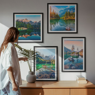 Polyptychon mit rahmen Naturlandschaft der Bergseen