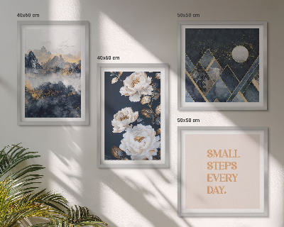 Wanddeko-set Abstrakte Berge und Blumen Inspiration