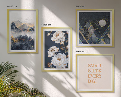Wanddeko-set Abstrakte Berge und Blumen Inspiration
