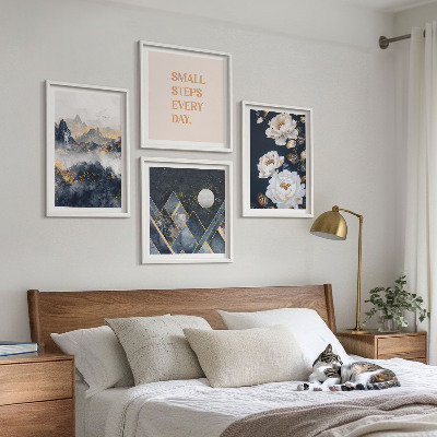Wanddeko-set Abstrakte Berge und Blumen Inspiration