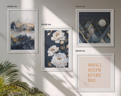Wanddeko-set Abstrakte Berge und Blumen Inspiration
