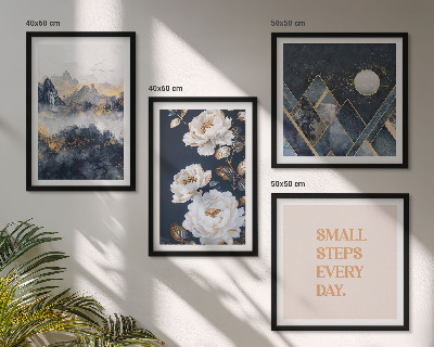 Wanddeko-set Abstrakte Berge und Blumen Inspiration