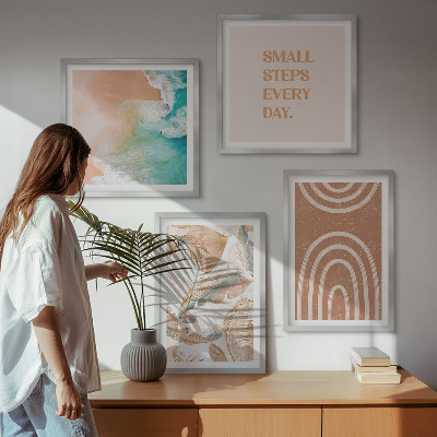 Polyptychon mit rahmen Zarte Boho-Blätterschrift
