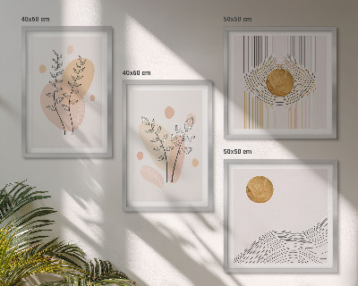 Wanddeko-set Minimalistische Pflanzenzeichnungen