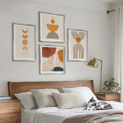Polyptychon mit Rahmen boho-minimalistische Dekoration