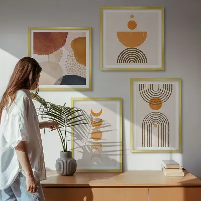 Polyptychon mit Rahmen boho-minimalistische Dekoration