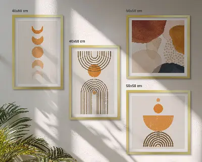 Polyptychon mit Rahmen boho-minimalistische Dekoration