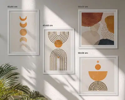 Polyptychon mit Rahmen boho-minimalistische Dekoration