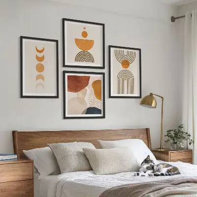 Polyptychon mit Rahmen boho-minimalistische Dekoration