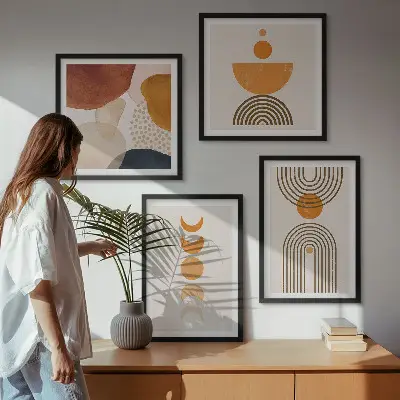 Polyptychon mit Rahmen boho-minimalistische Dekoration