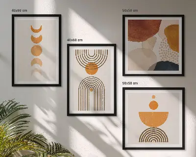 Polyptychon mit Rahmen boho-minimalistische Dekoration