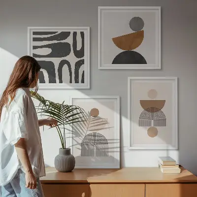 Wanddeko-Set im abstrakten Boho-Design