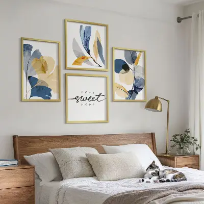 Aquarell Pflanzenmotive als Polyptychon mit Rahmen