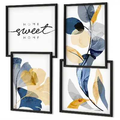 Aquarell Pflanzenmotive als Polyptychon mit Rahmen