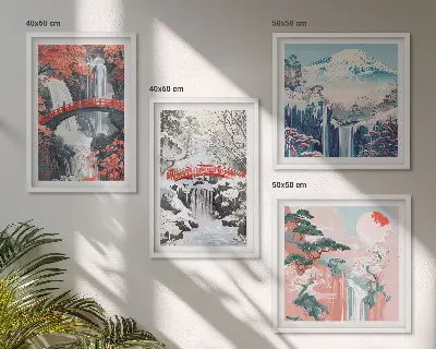 Wanddeko-Set mit Berglandschaften und Wasserfällen