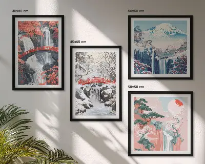 Wanddeko-Set mit Berglandschaften und Wasserfällen