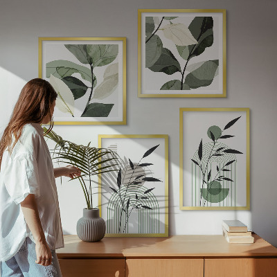 Polyptychon mit rahmen Boho-Pflanzenkompositionen