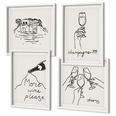 Wanddeko-set Fröhliche Momente mit Champagner
