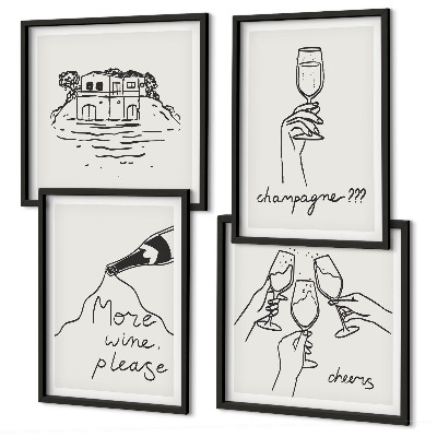 Wanddeko-set Fröhliche Momente mit Champagner
