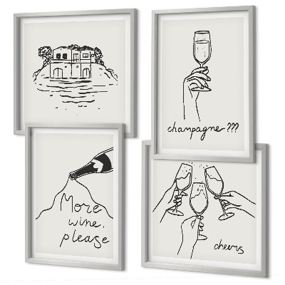 Wanddeko-set Fröhliche Momente mit Champagner