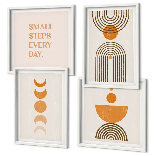 Wanddeko-Set mit minimalistischen Bohomustern