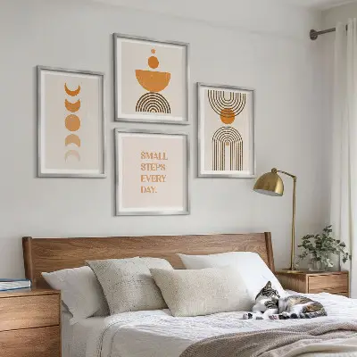 Wanddeko-Set mit minimalistischen Bohomustern