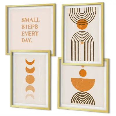 Wanddeko-Set mit minimalistischen Bohomustern