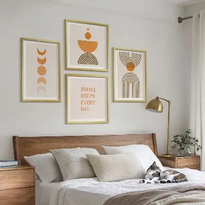 Wanddeko-Set mit minimalistischen Bohomustern