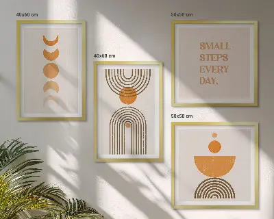 Wanddeko-Set mit minimalistischen Bohomustern