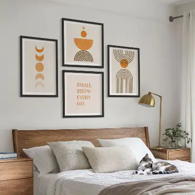 Wanddeko-Set mit minimalistischen Bohomustern