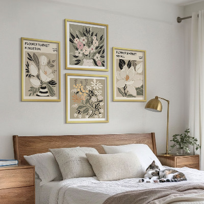 Wanddeko-set Retro-Blumen aus Städten rund um die Welt