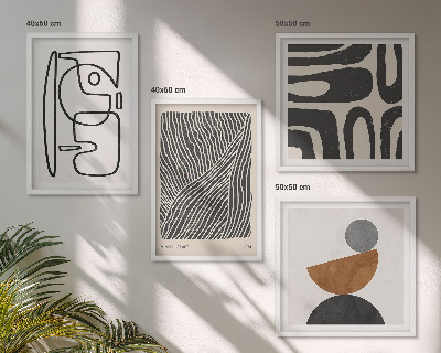 Wanddeko-set Abstrakte Muster mit Linien