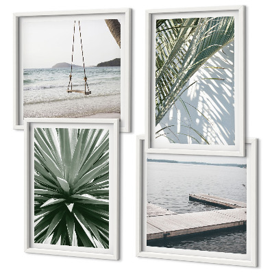 Wanddeko-set Hängebrücke aus Palmenblättern