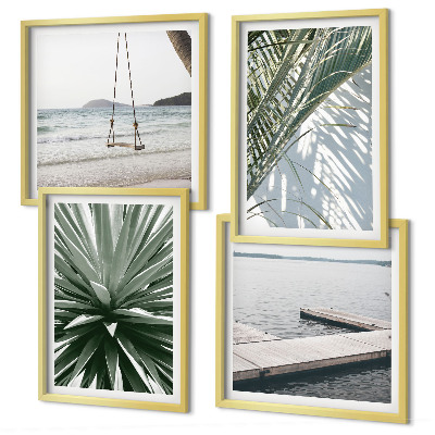 Wanddeko-set Hängebrücke aus Palmenblättern