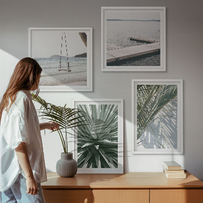 Wanddeko-set Hängebrücke aus Palmenblättern