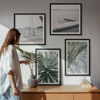 Wanddeko-set Hängebrücke aus Palmenblättern