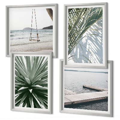 Wanddeko-set Hängebrücke aus Palmenblättern