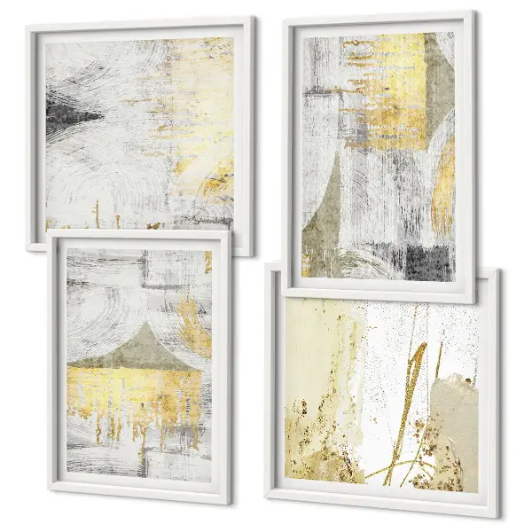 Abstrakte minimalistische Muster als gerahmtes Polyptychon
