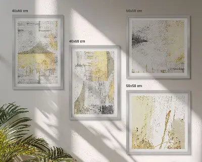 Abstrakte minimalistische Muster als gerahmtes Polyptychon
