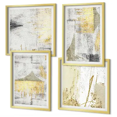 Abstrakte minimalistische Muster als gerahmtes Polyptychon
