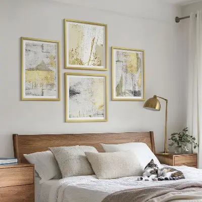 Abstrakte minimalistische Muster als gerahmtes Polyptychon