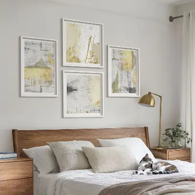 Abstrakte minimalistische Muster als gerahmtes Polyptychon