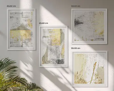 Abstrakte minimalistische Muster als gerahmtes Polyptychon