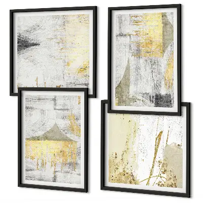 Abstrakte minimalistische Muster als gerahmtes Polyptychon