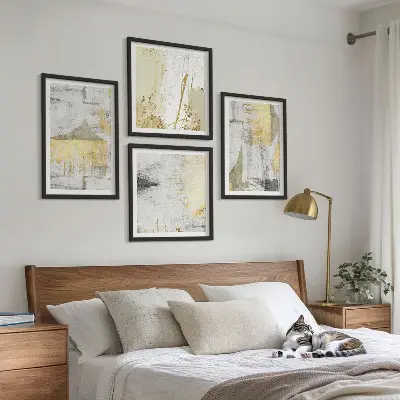 Abstrakte minimalistische Muster als gerahmtes Polyptychon