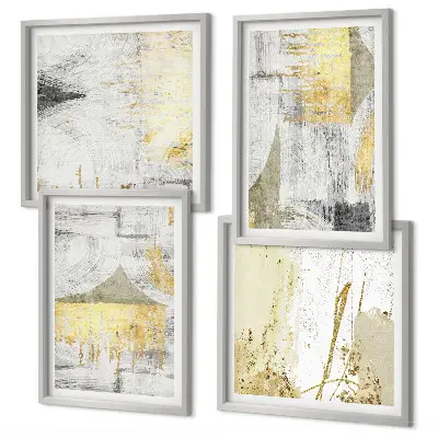 Abstrakte minimalistische Muster als gerahmtes Polyptychon