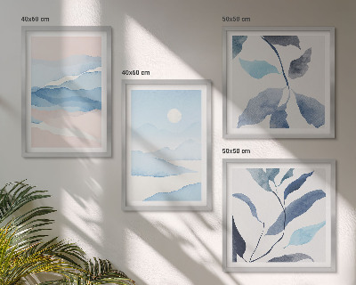 Wanddeko-set Berglandschaften, Aquarellpflanzen