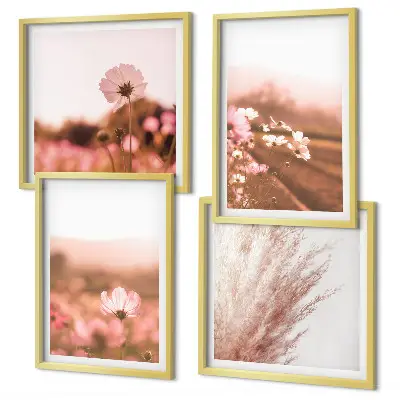 Wanddeko-Set mit Wildblumen auf den Wiesen im Sommer