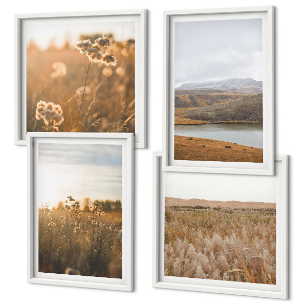 Wanddeko-set Landschaften Wiesen Berge See